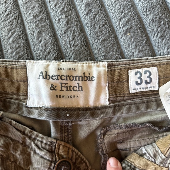 Vtg Abercrombie & Fitch Cargo Shorts Mens 33 Paratrooper Heavy Distressed Y2k - Picture 2 of 11